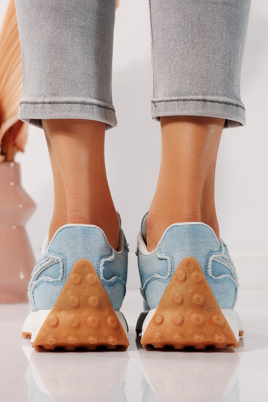 Női kék ekobőr tornacipő Clare #24295