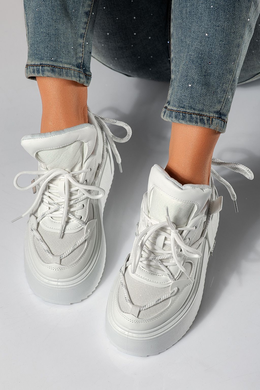 Női fehér tornacipő ökobőrből Elvira #24306