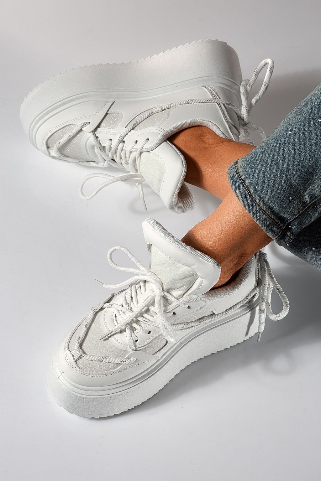 Női fehér tornacipő ökobőrből Elvira #24306