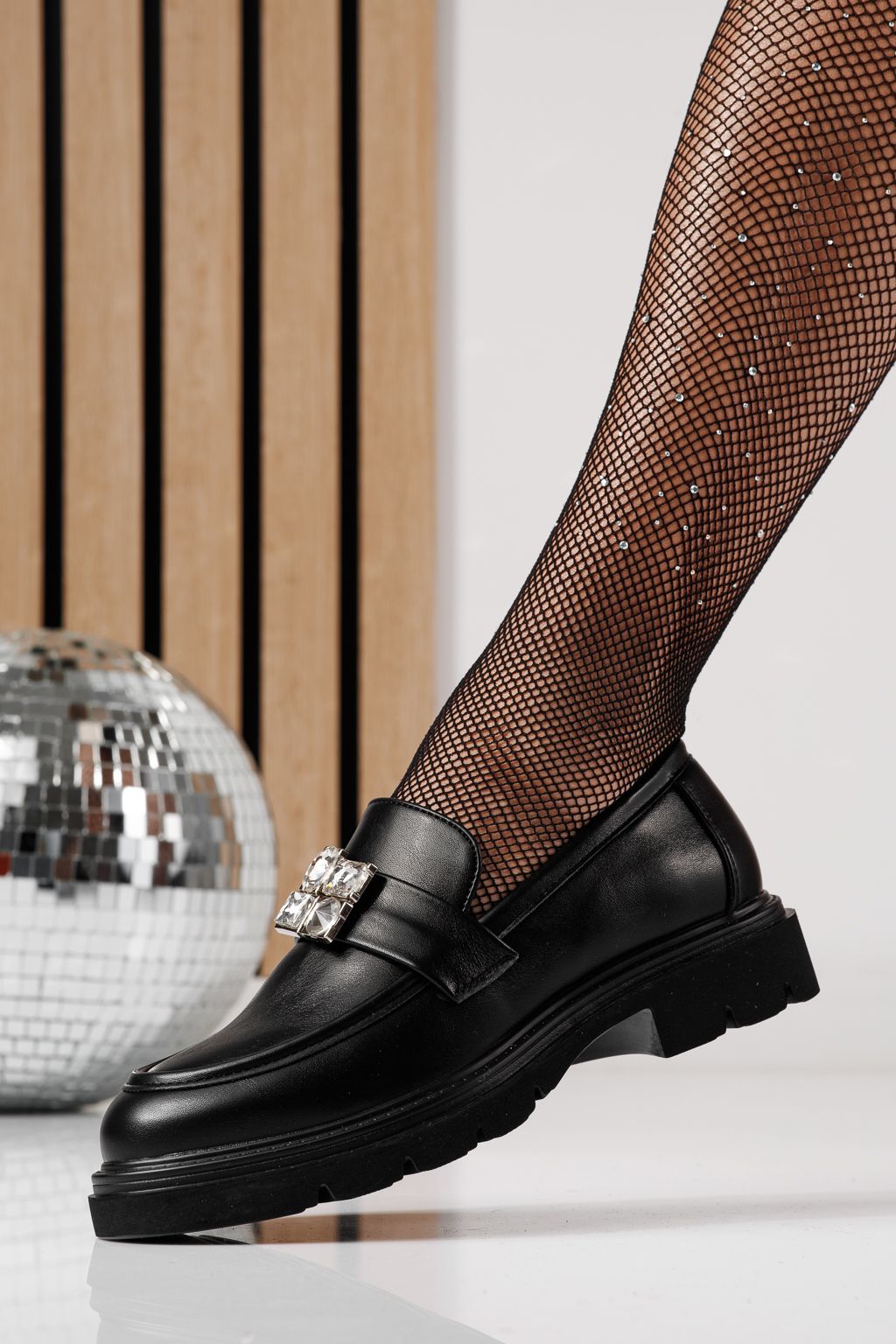 Pantofi casual dama negri din piele ecologica Zina #24281