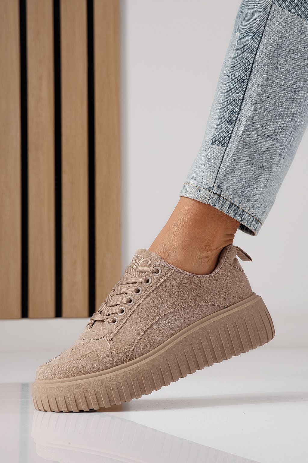 Adidasi dama khaki din piele ecologica Delia #24299