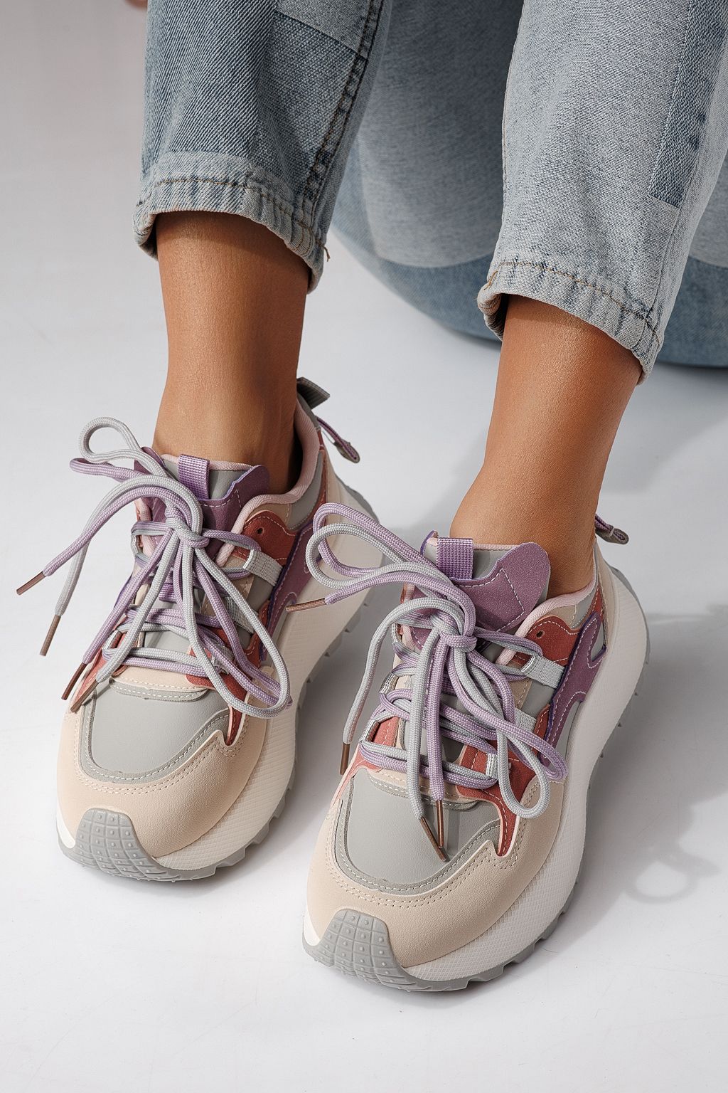 Női tornacipő ekológikus lila bőrből Missy #24239