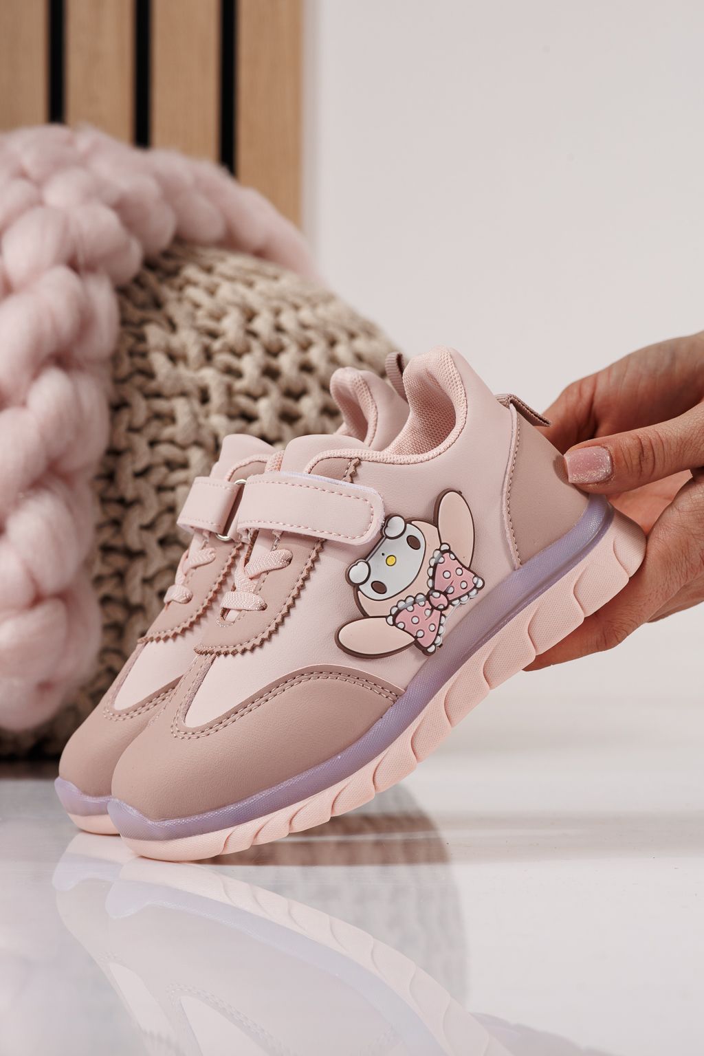 Gyerekcipők rózsaszín öko bőrből készült Luna #24333