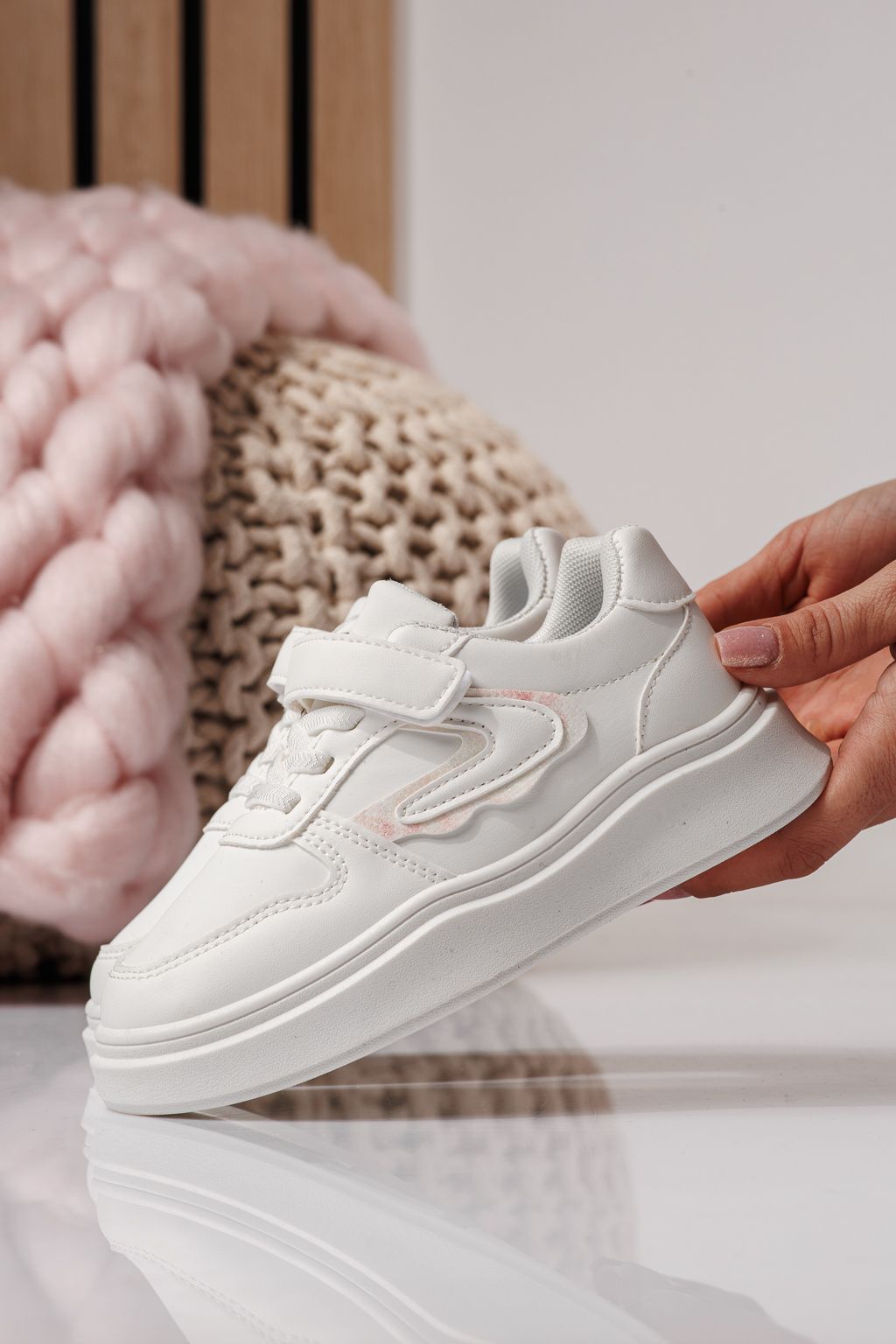 Gyerekcipők fehér öko bőrből készült Isabella #24360