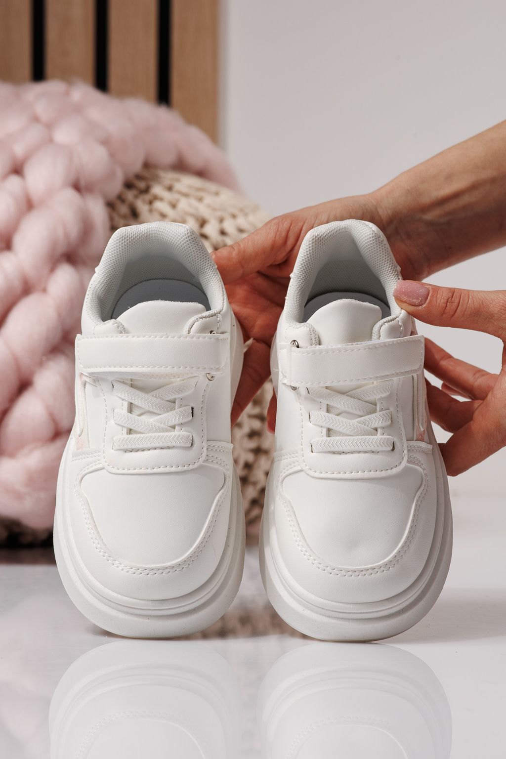 Gyerekcipők fehér öko bőrből készült Isabella #24364