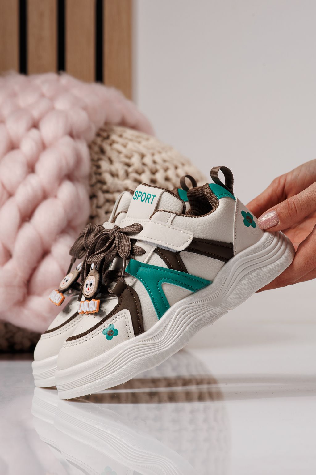 Gyerekcipők zöldellő öko bőrből készült Bubu #24338