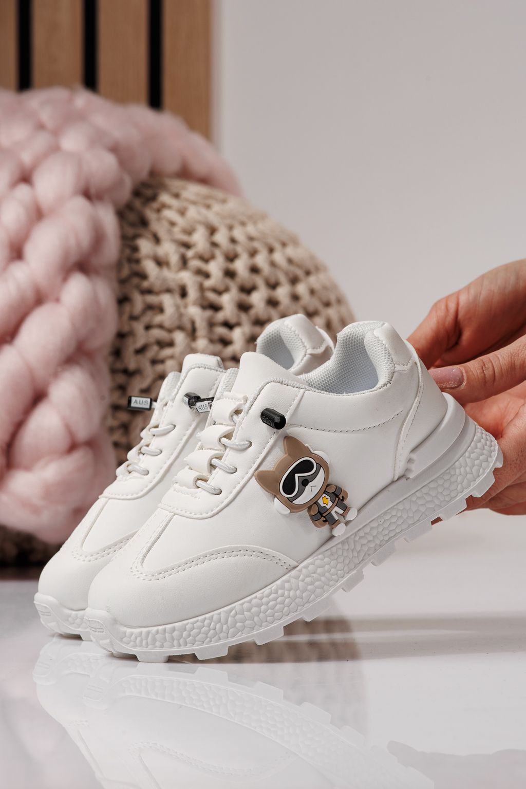 Gyerekcipők fehér öko bőrből készült Ana #24384