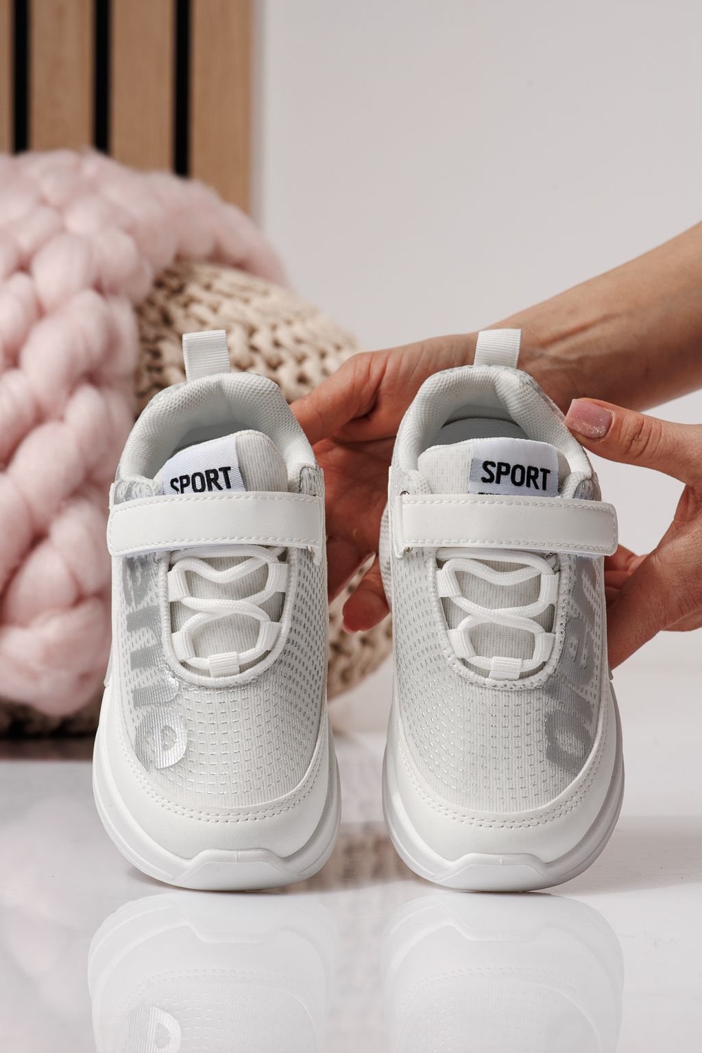 Gyerekcipők fehér textil anyagból készült Freya #24348