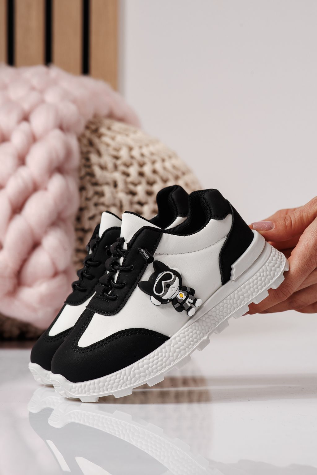 Gyerekcipők fekete öko bőrből készült Ana #24385