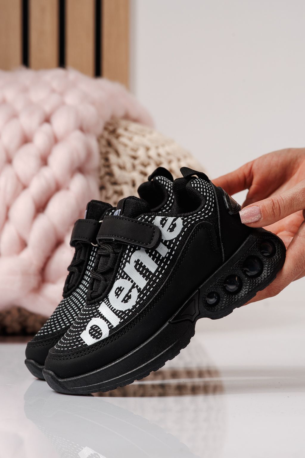 Gyerekcipők fekete textil anyagból készült Freya #24351