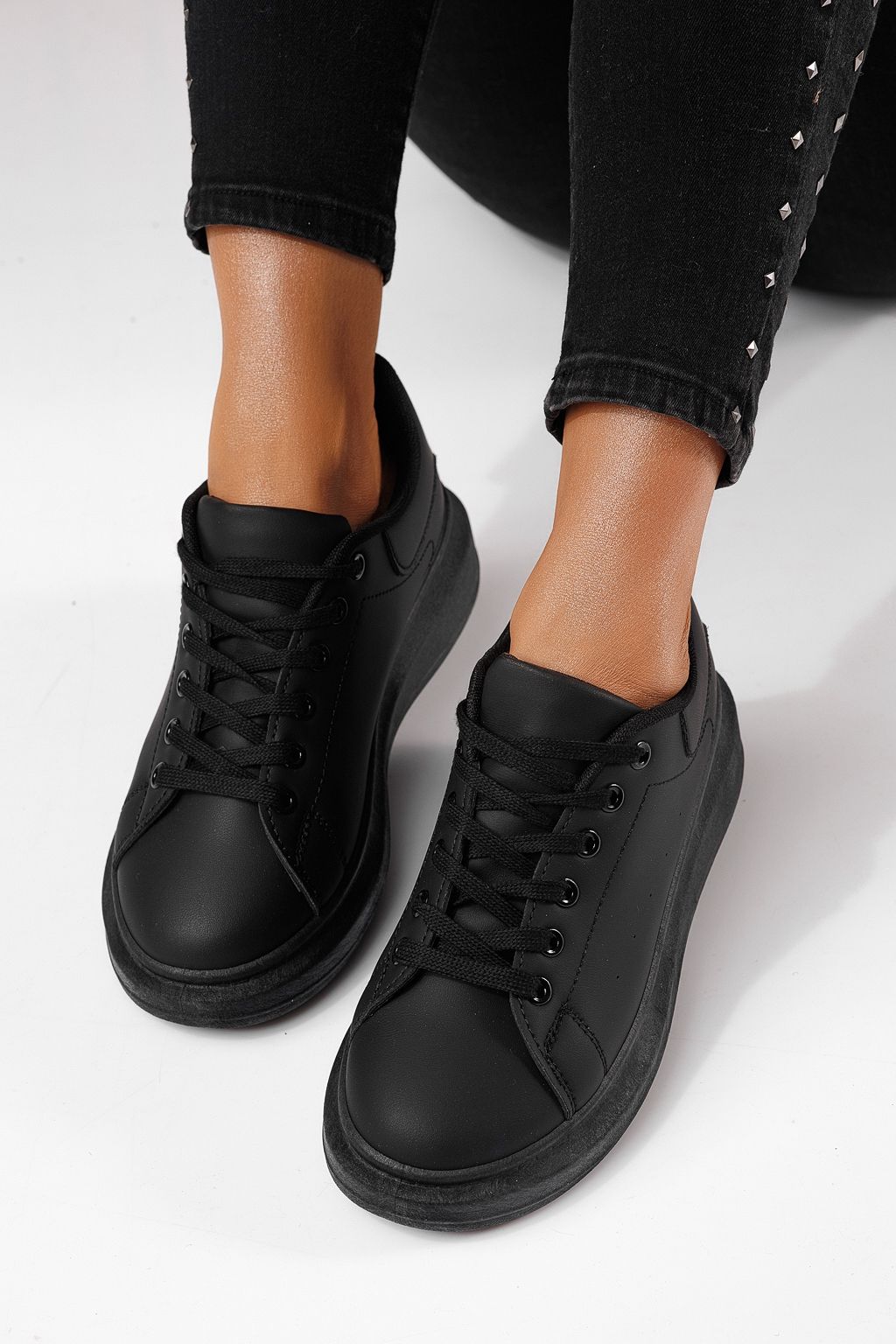 Női sportcipők fekete öko bőrből készült Sofia #24323