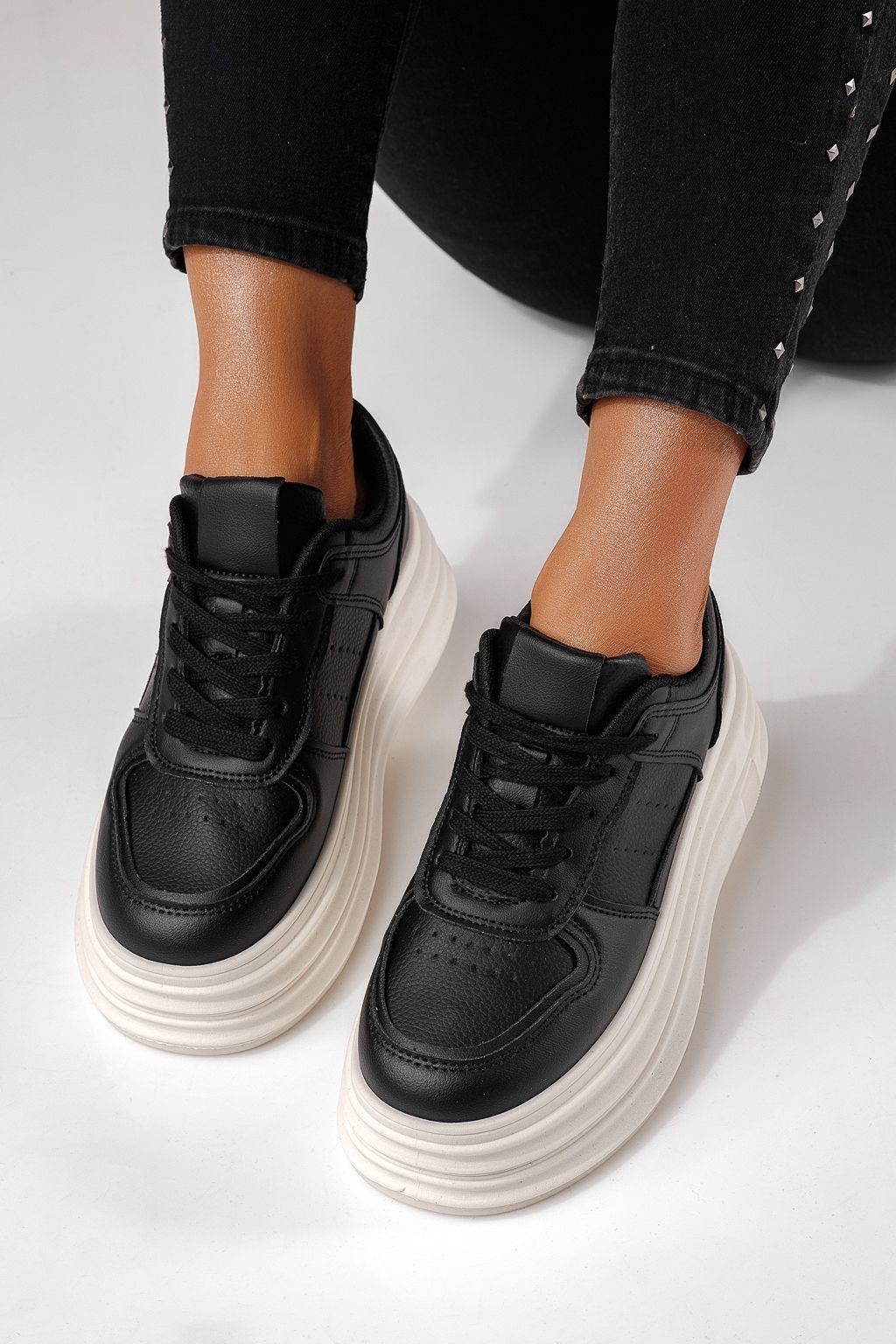 Adidasi dama negri din piele ecologica Adelina #24283