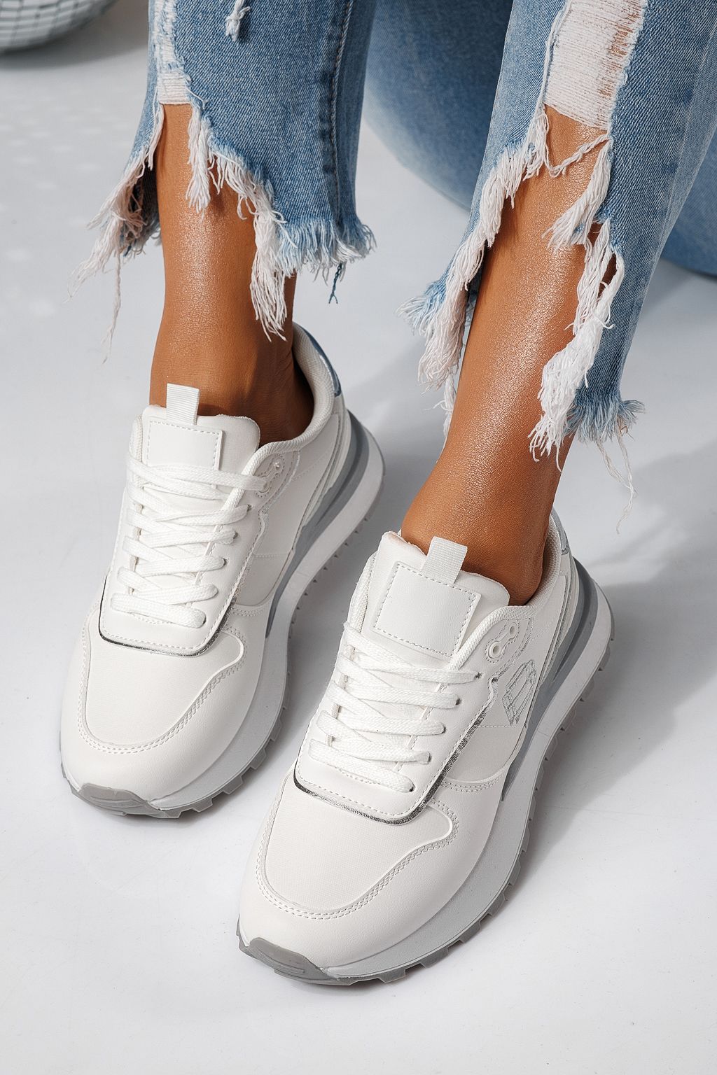 Női sportcipők fehér textil anyagból készült Ava  #24320