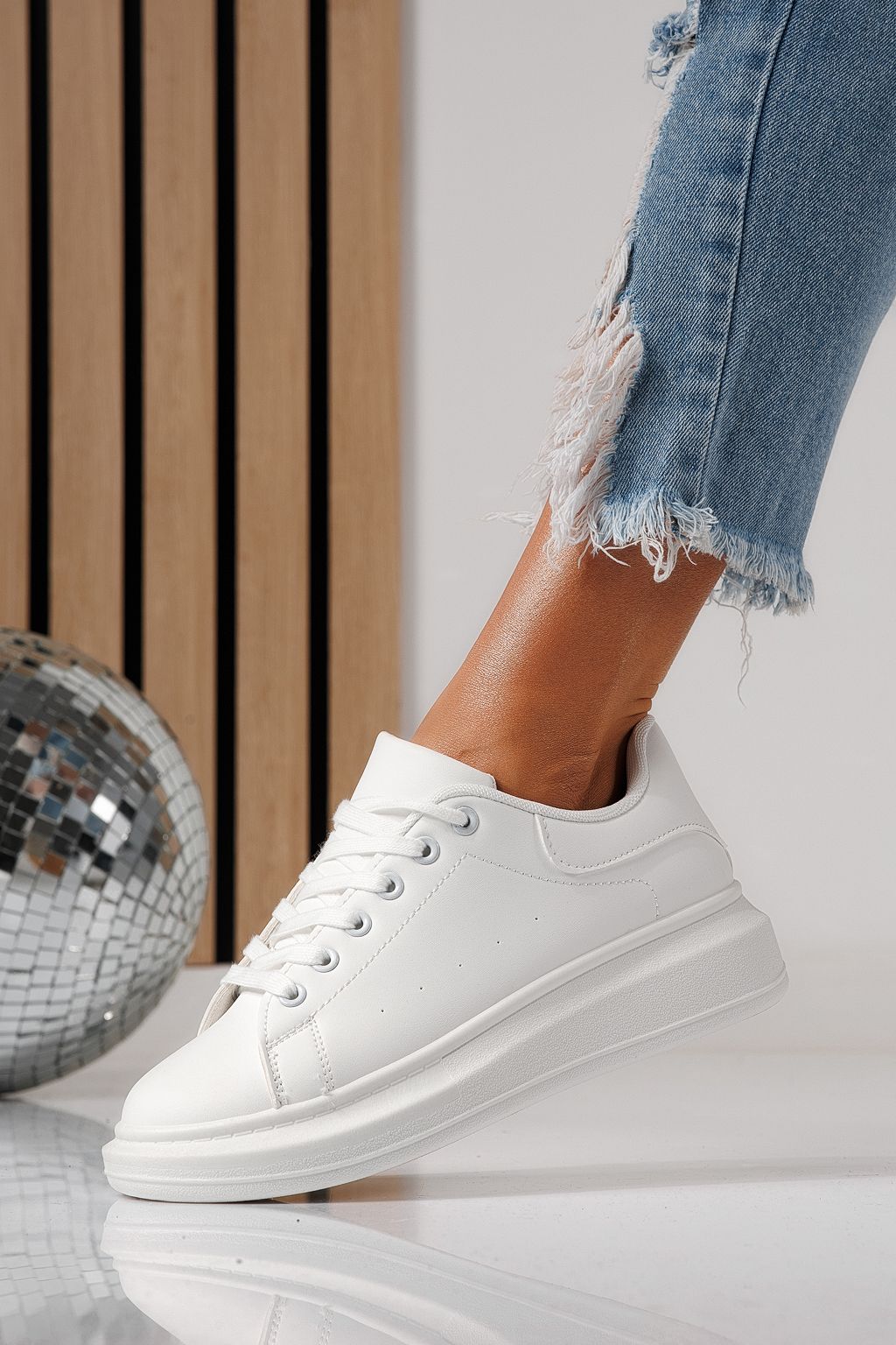 Női sportcipők fehér öko bőrből készült Sofia #24324