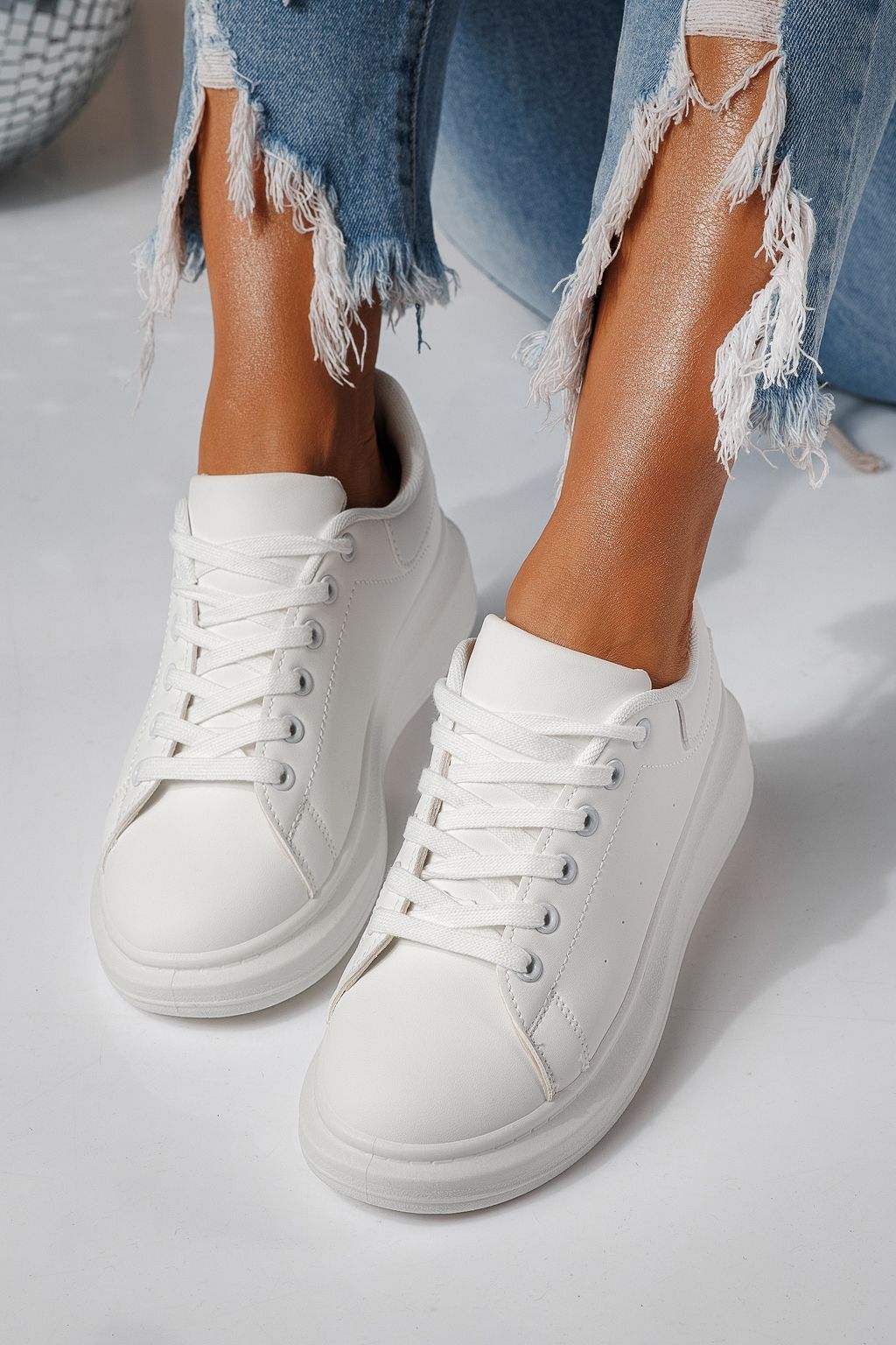 Női sportcipők fehér öko bőrből készült Sofia #24324