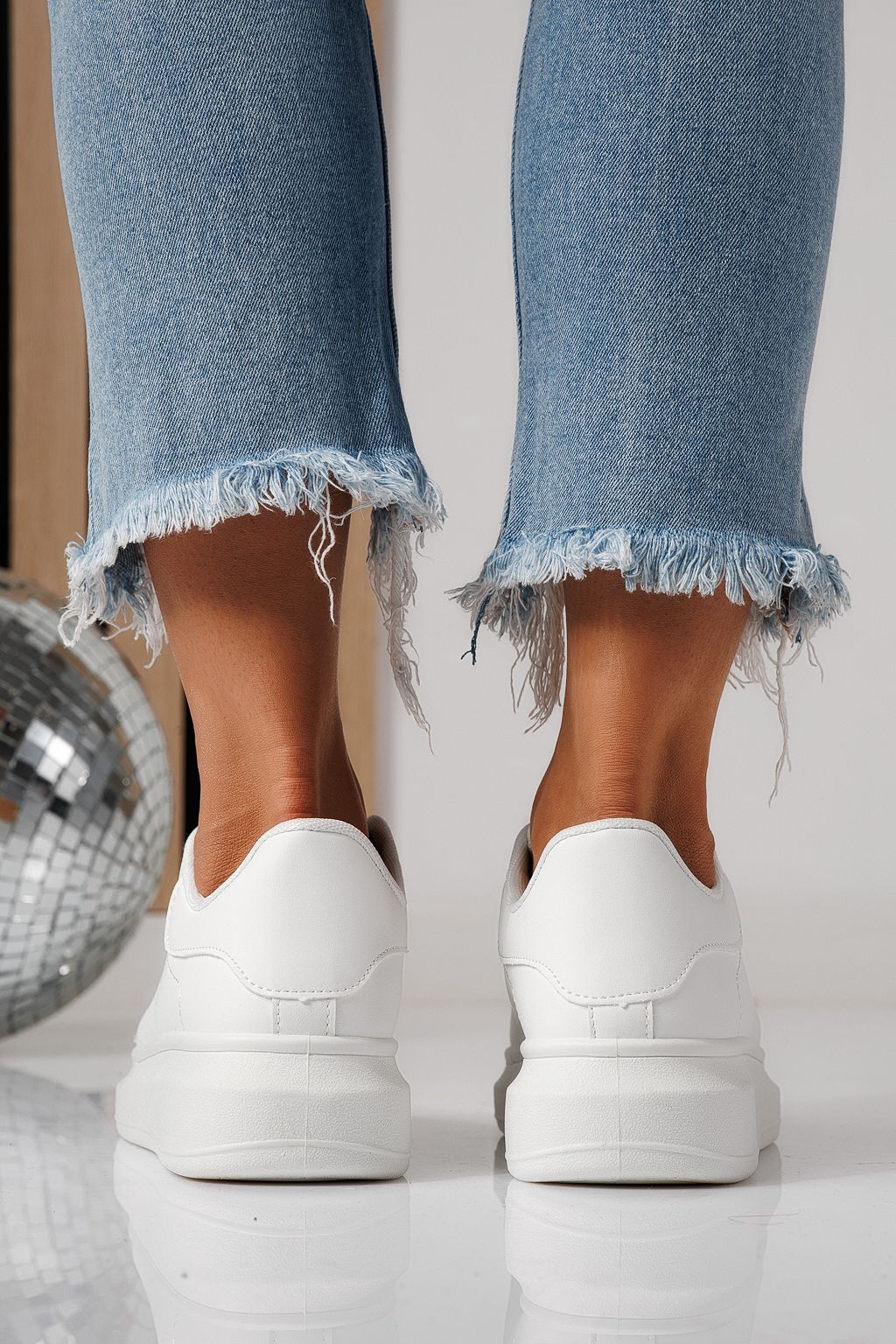 Női sportcipők fehér öko bőrből készült Sofia #24324