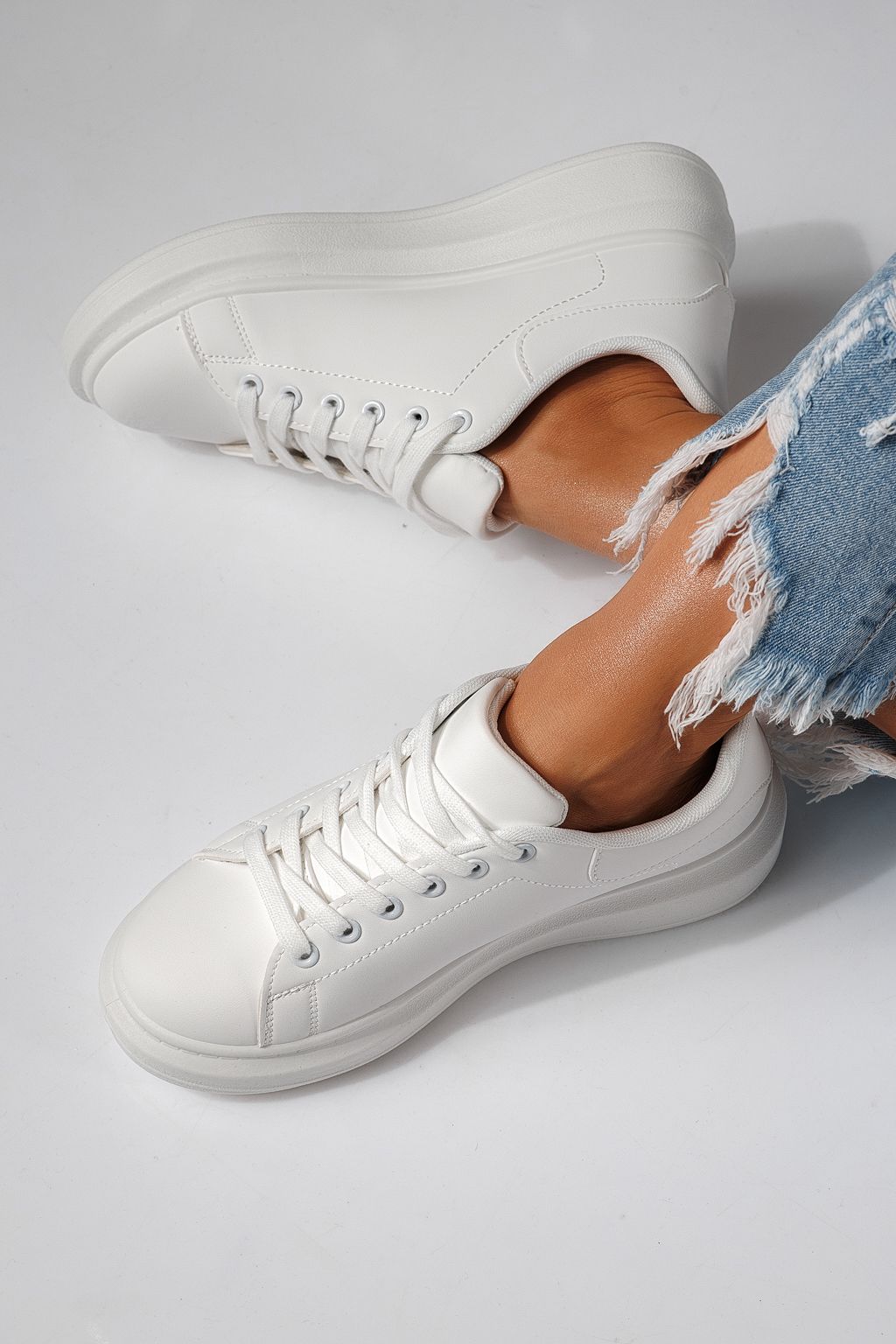 Női sportcipők fehér öko bőrből készült Sofia #24324