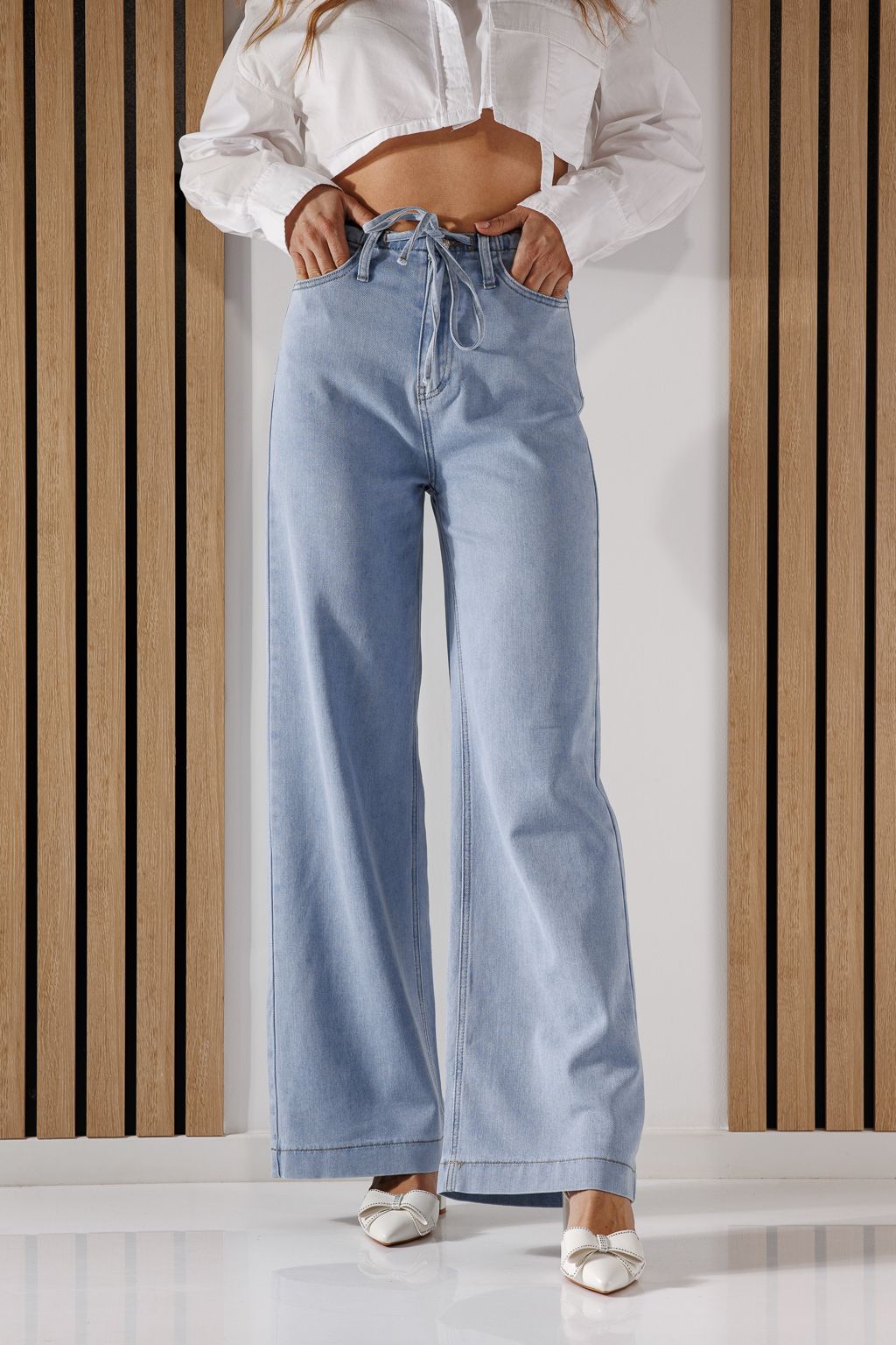 Női Wide Leg Fit farmernadrág Anne kék #A1367