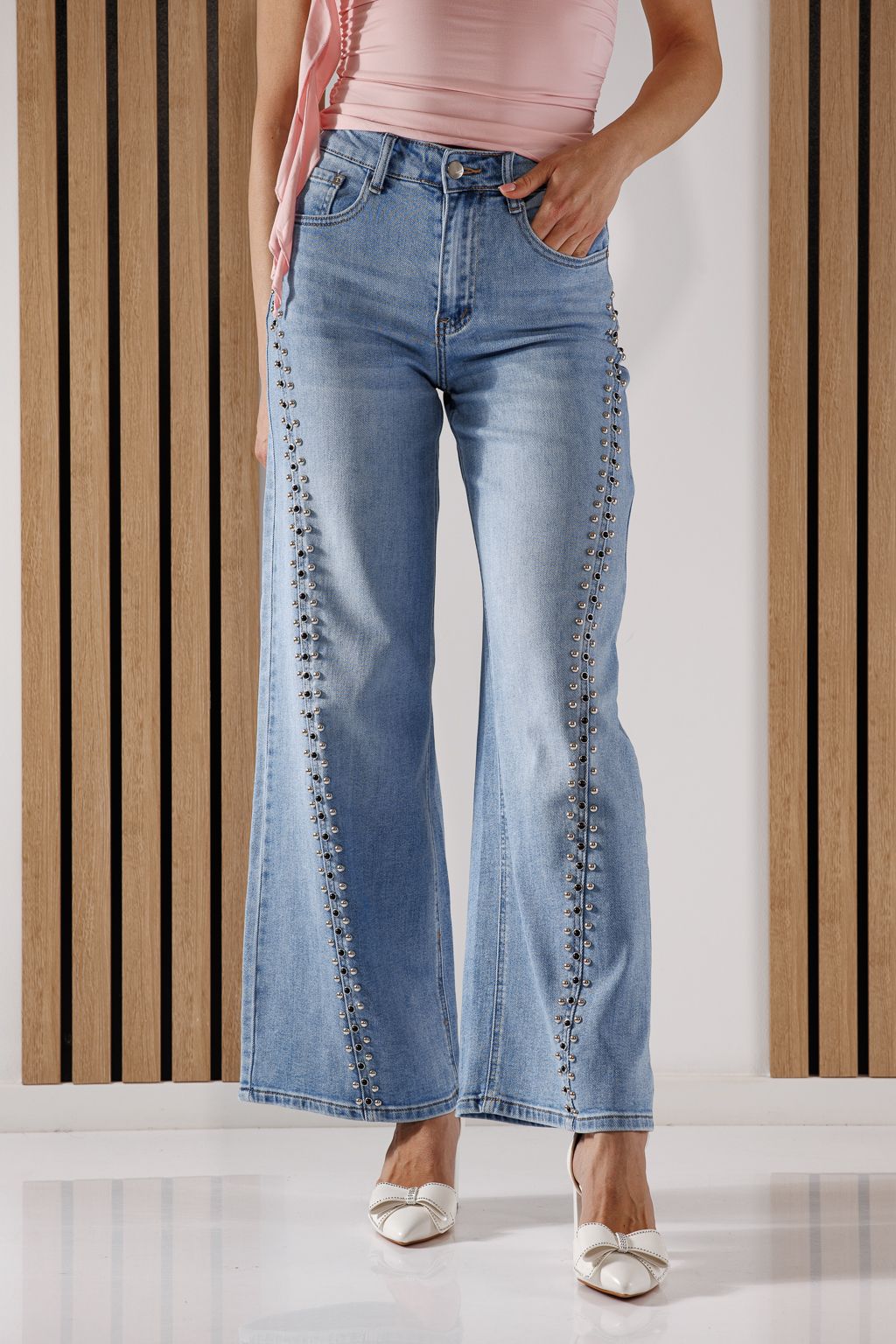 Női Wide Leg farmernadrág Kate kék #A1351