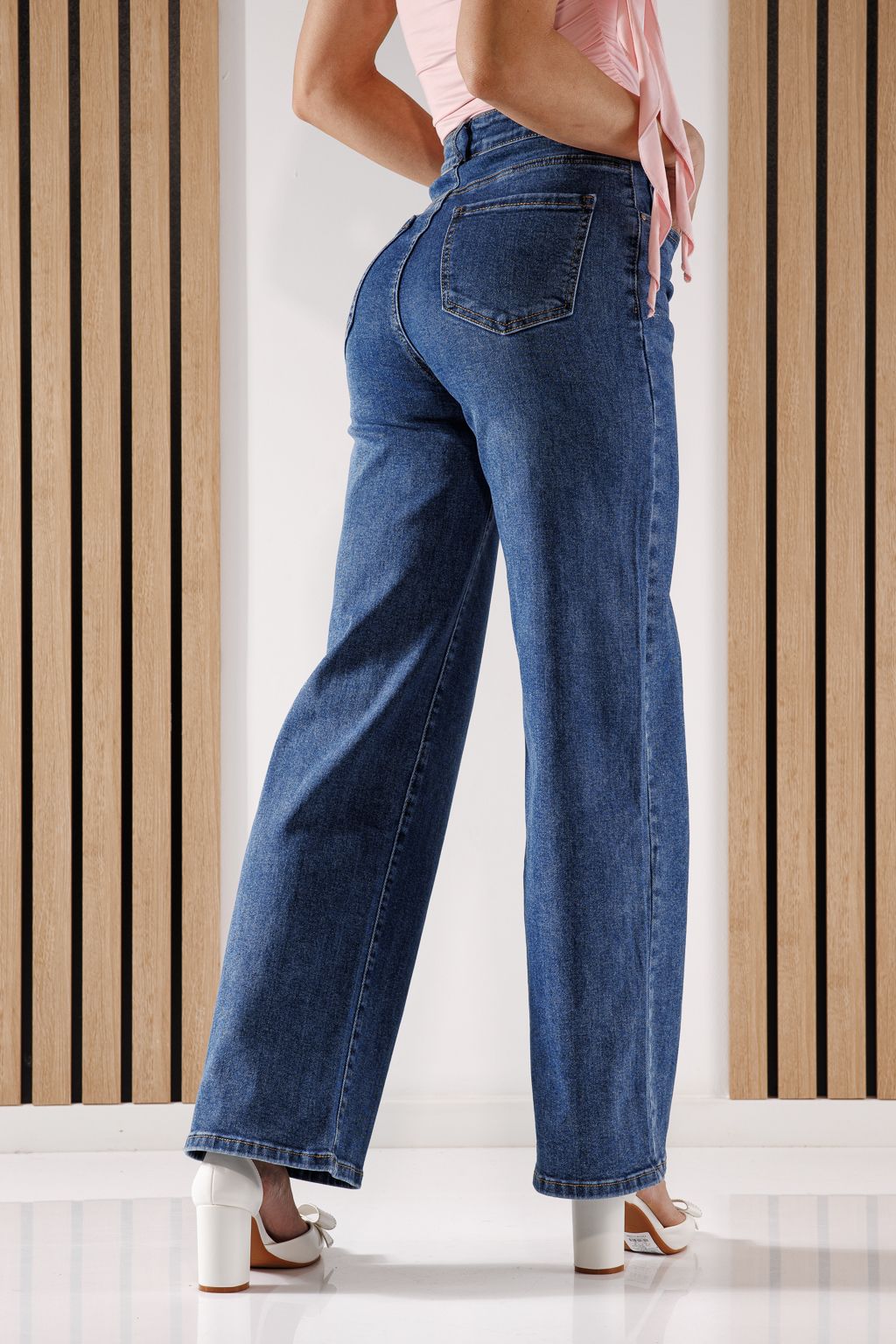 Női Wide Leg farmernadrág Aldina kék #A1343