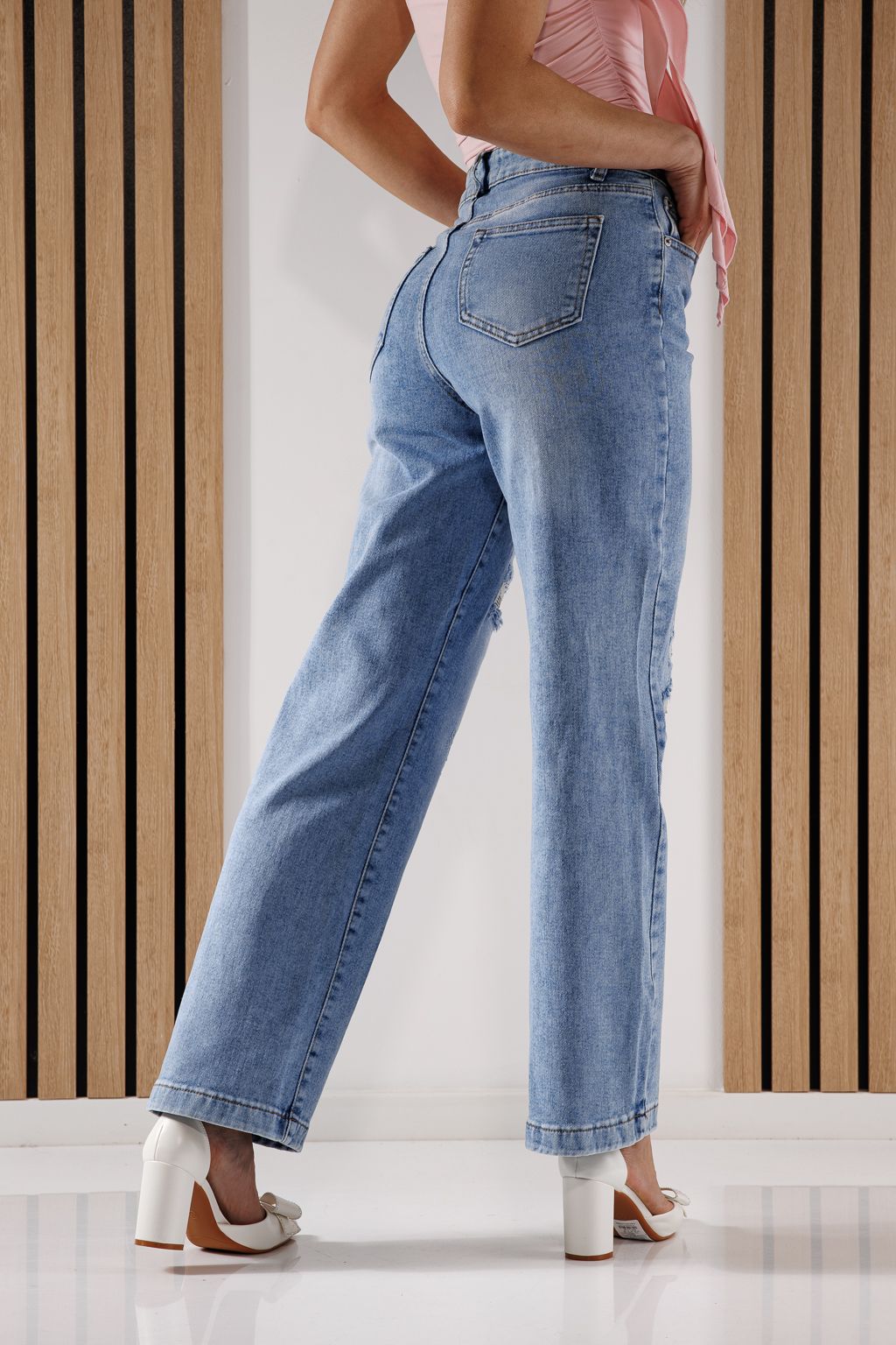 Női Wide Leg farmernadrág Becca kék #A1370