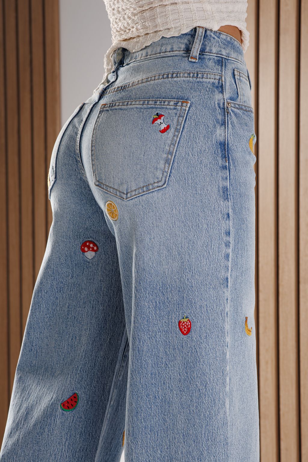 Női Wide Leg farmernadrág Briana kék #A1369