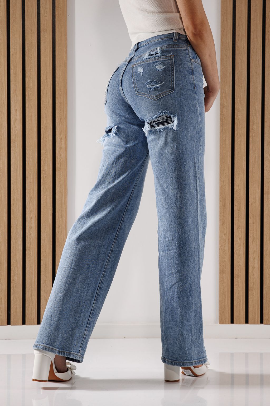 Női Wide Leg farmernadrág Maria kék #A1350