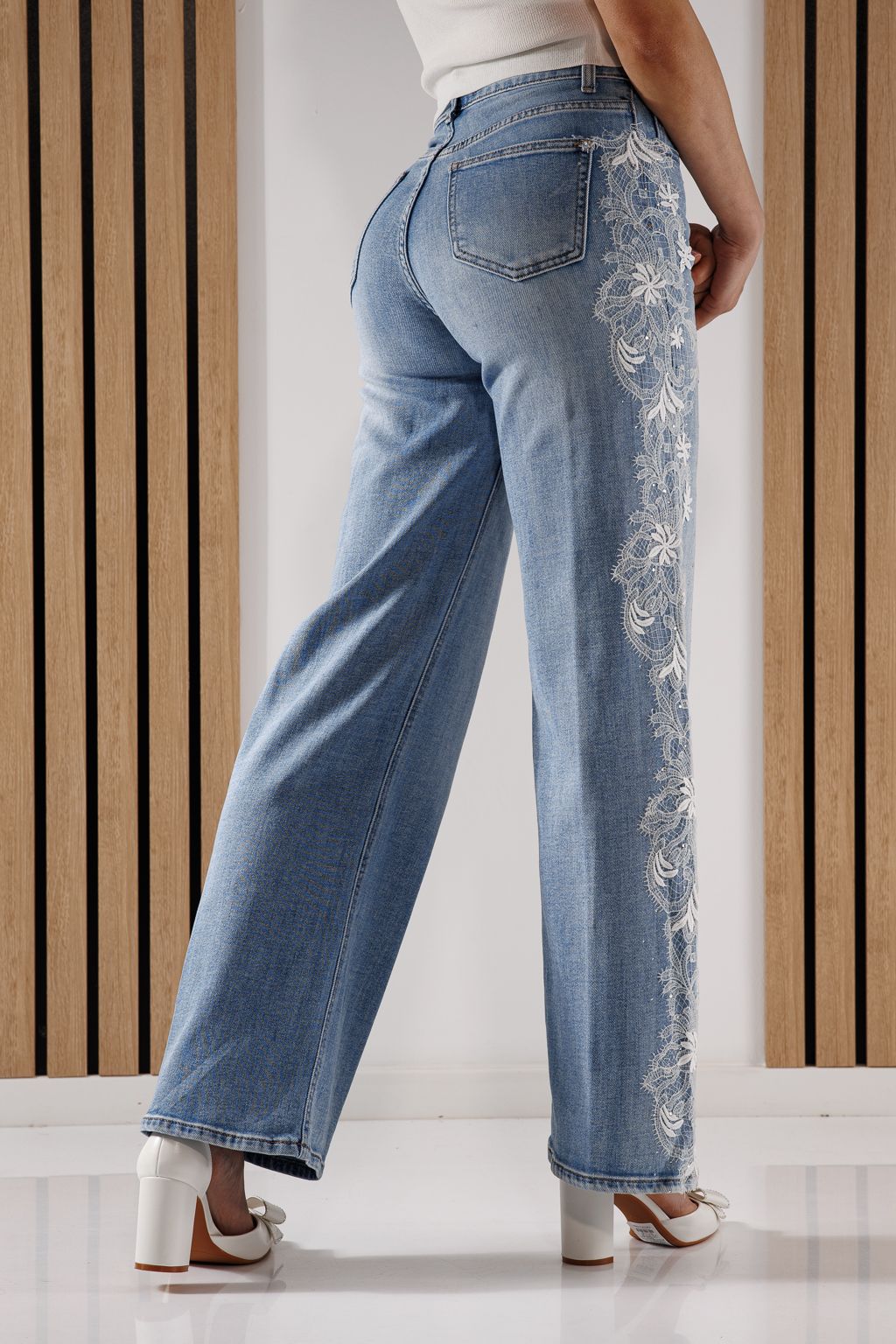 Női Wide Leg farmernadrág Kenya kék #A1354