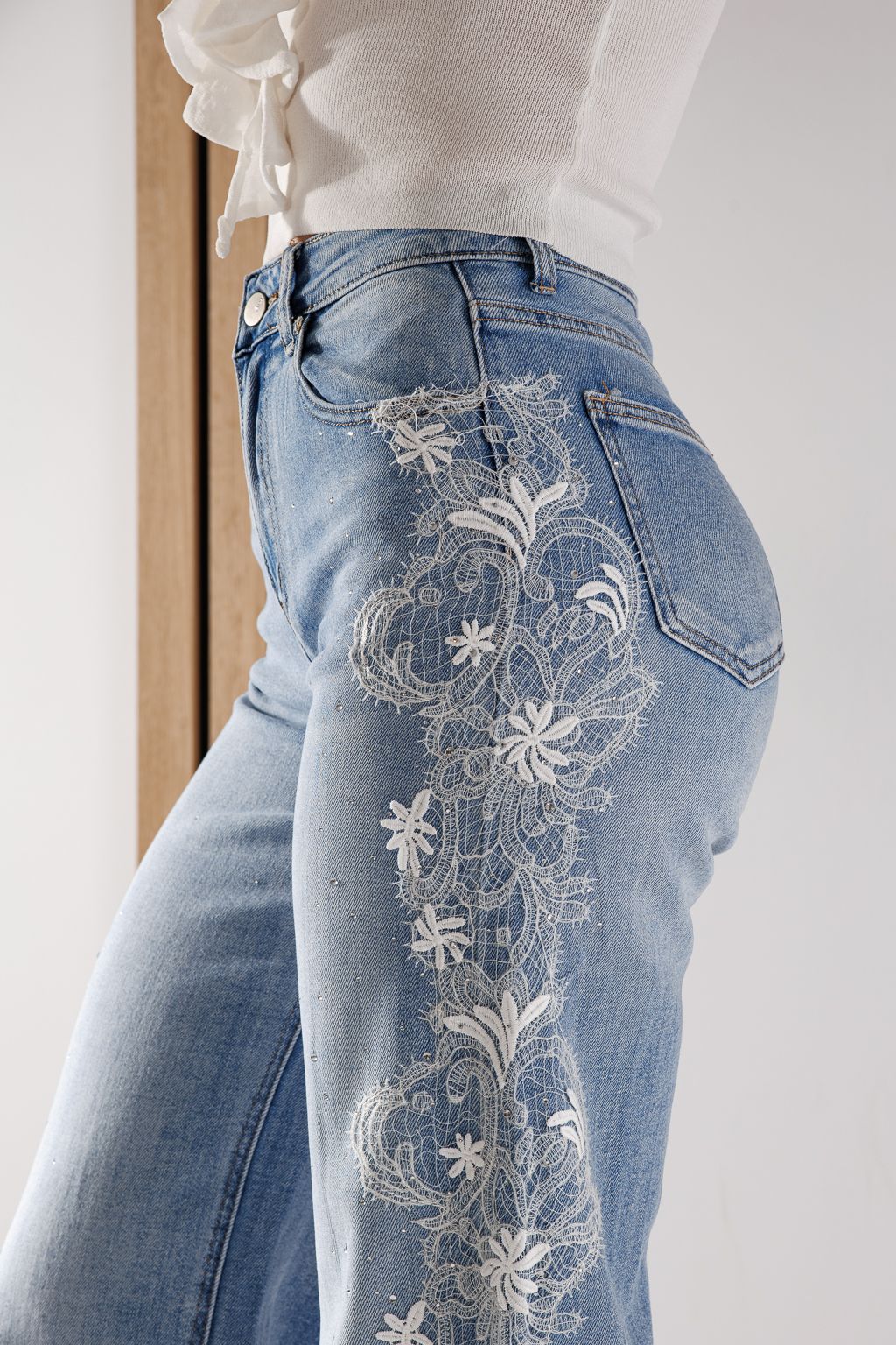 Női Wide Leg farmernadrág Kenya kék #A1354