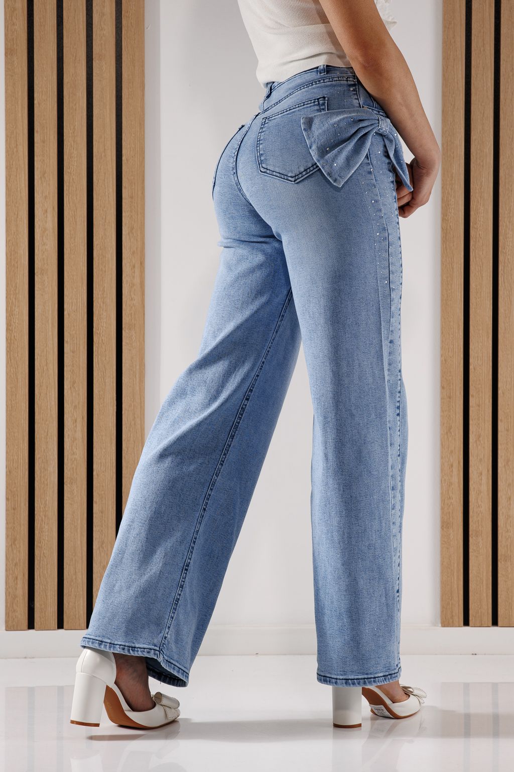 Női trapéz farmernadrág Amira kék #A1344