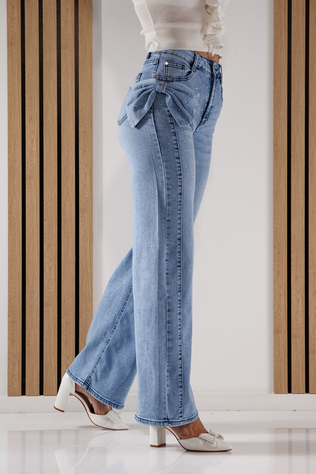 Női trapéz farmernadrág Amira kék #A1344