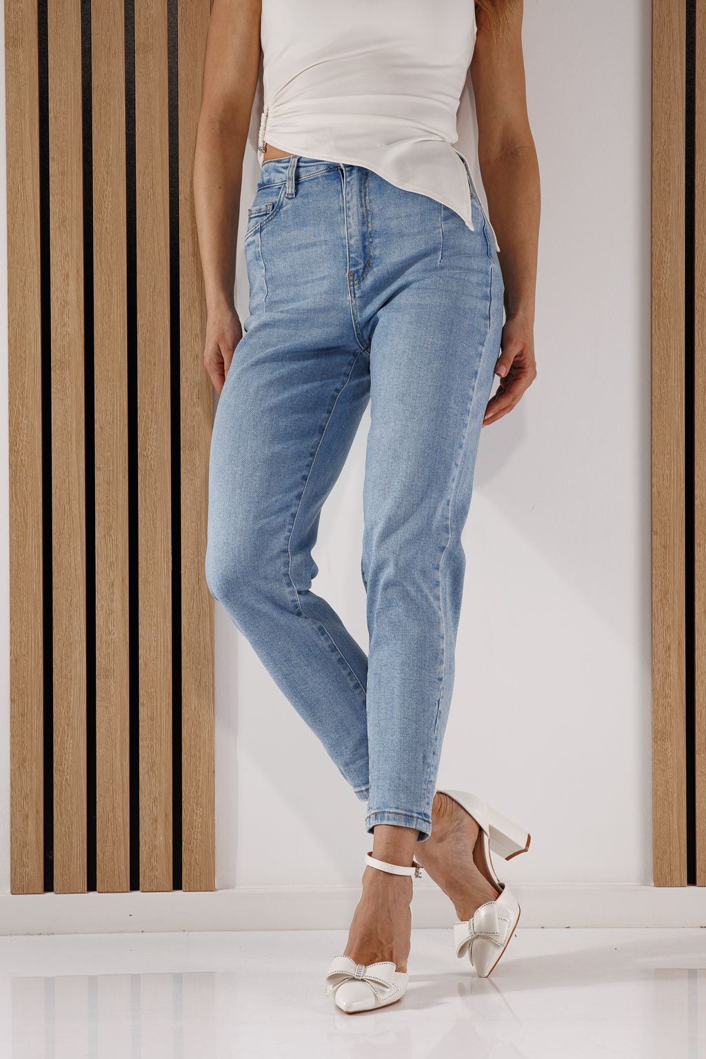 Női Baggy Fit farmernadrág Flori kék #A1352