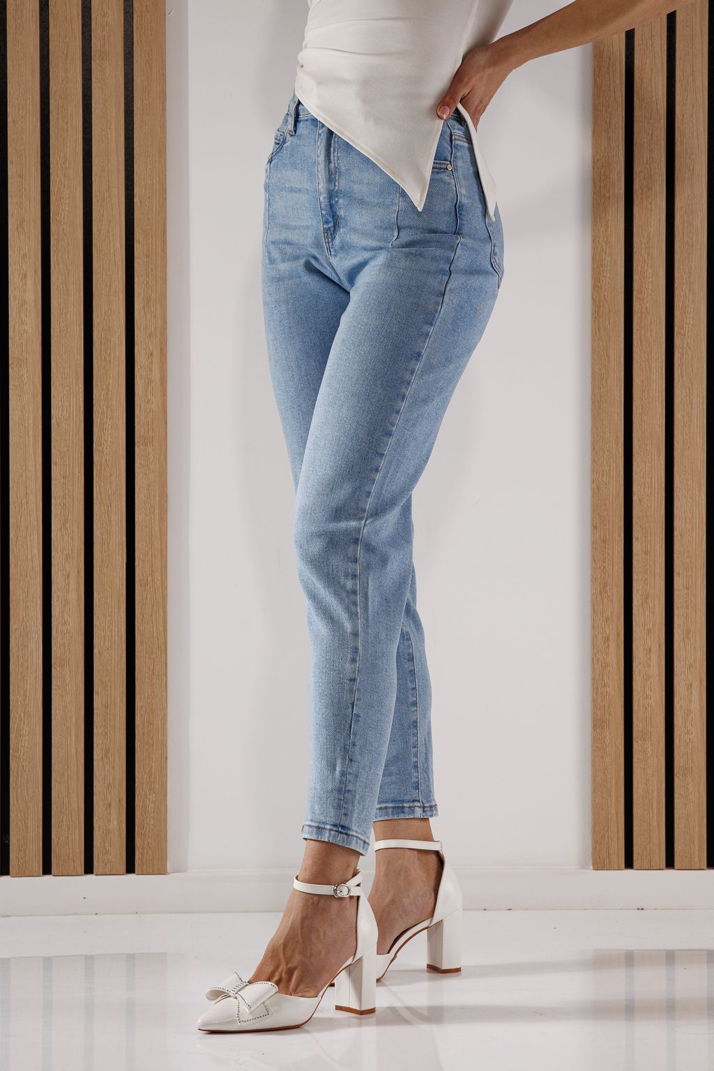 Női Baggy Fit farmernadrág Flori kék #A1352