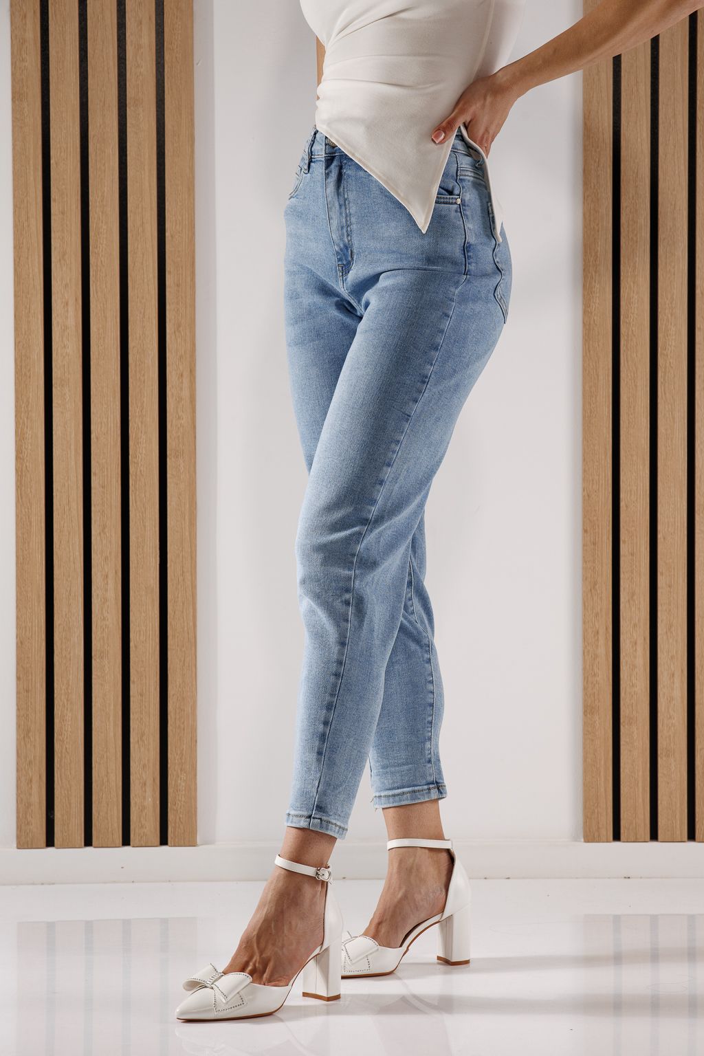 Női Baggy Fit farmernadrág Aylin kék #A1360