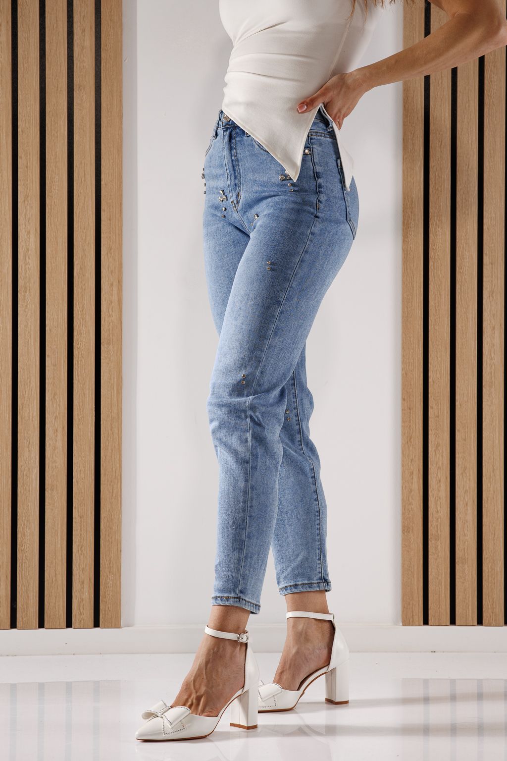 Női Baggy Fit farmernadrág Azaleea kék #A1357