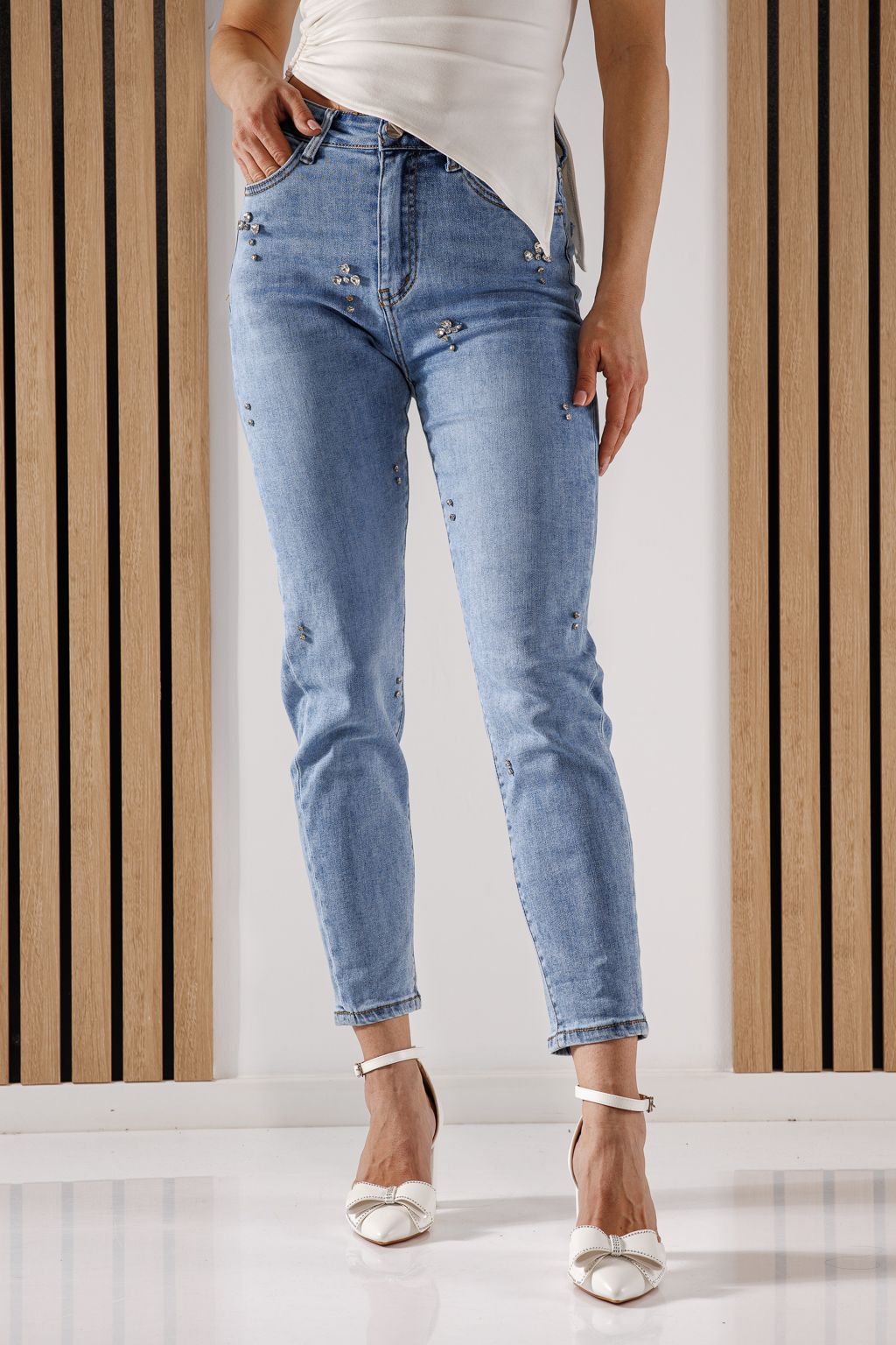 Női Baggy Fit farmernadrág Azaleea kék #A1357