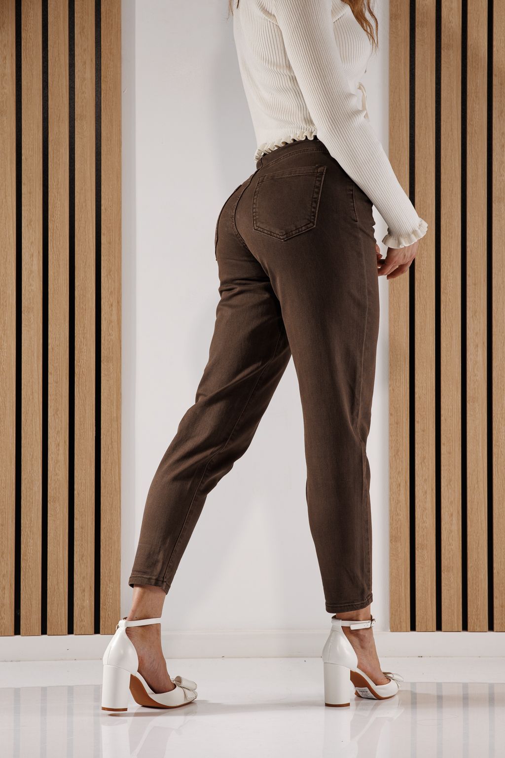 Női Baggy Fit farmernadrág Elena Khaki #A1372