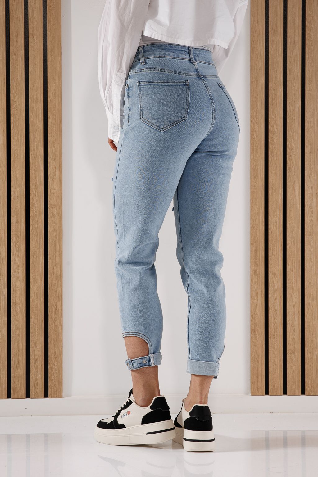 Női Kék Boyfriend Flori Farmer #A261