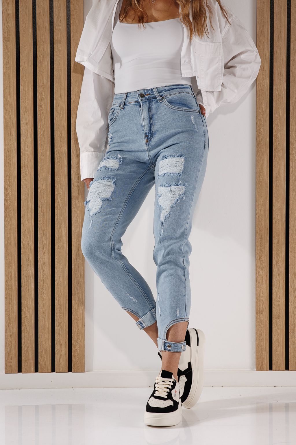 Női Kék Boyfriend Flori Farmer #A261