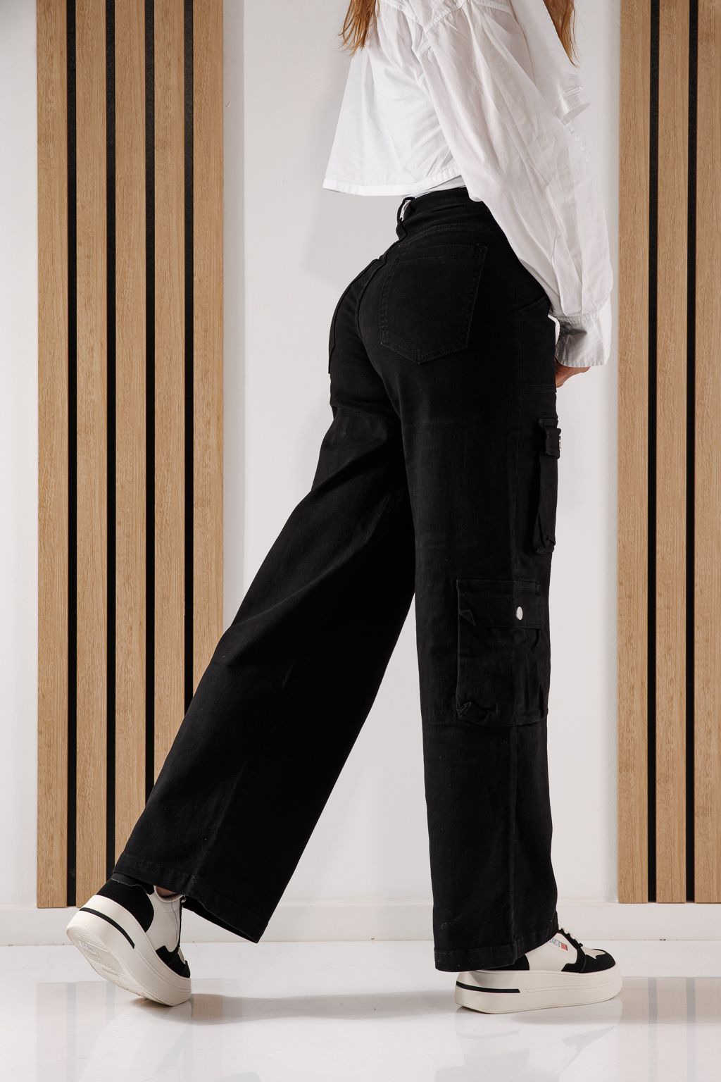 Miki Fekete Női Cargo Tipusu Farmer #A643