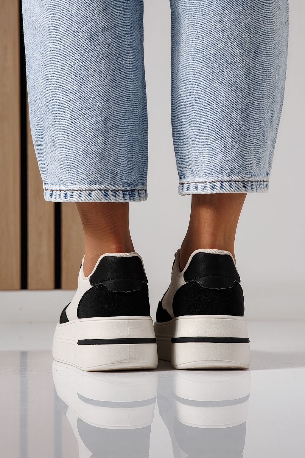 Női sportcipők fekete öko bőrből készült Sofia #24392