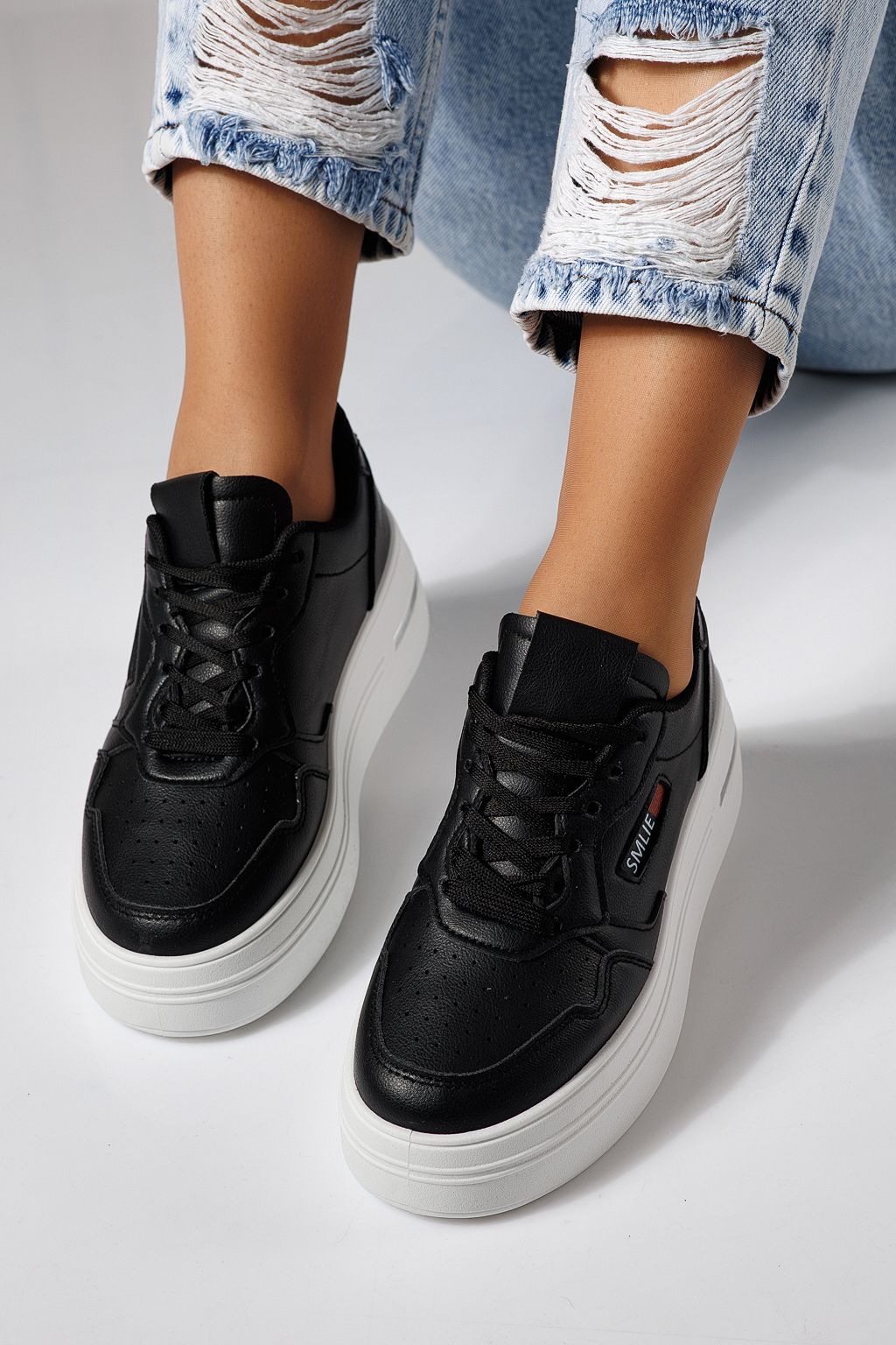 Női sportcipők fekete öko bőrből készült Sofia #24391