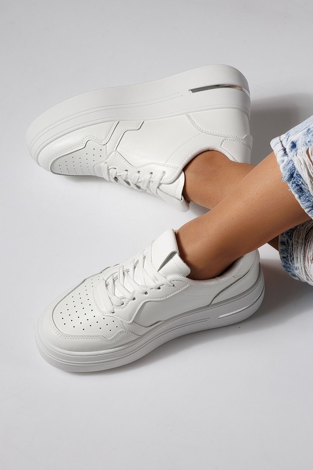 Női sportcipők fehér öko bőrből készült Sofia #24390