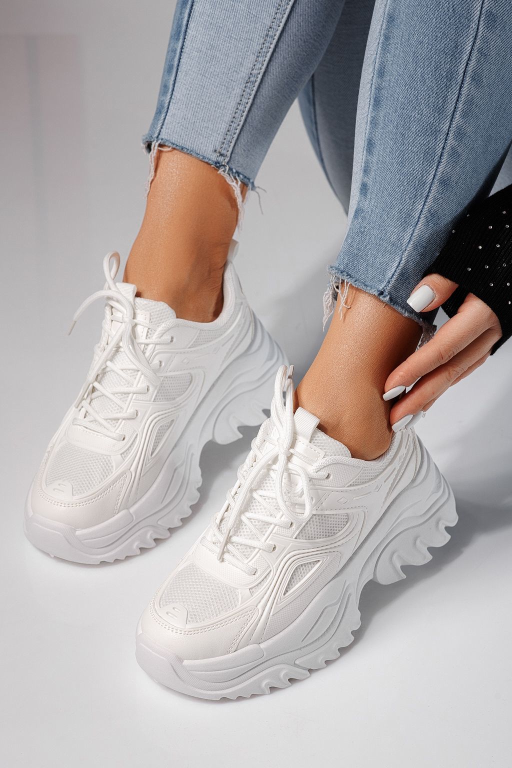 Edith Női Sportcipő Fehér Textil Anyagból #24452