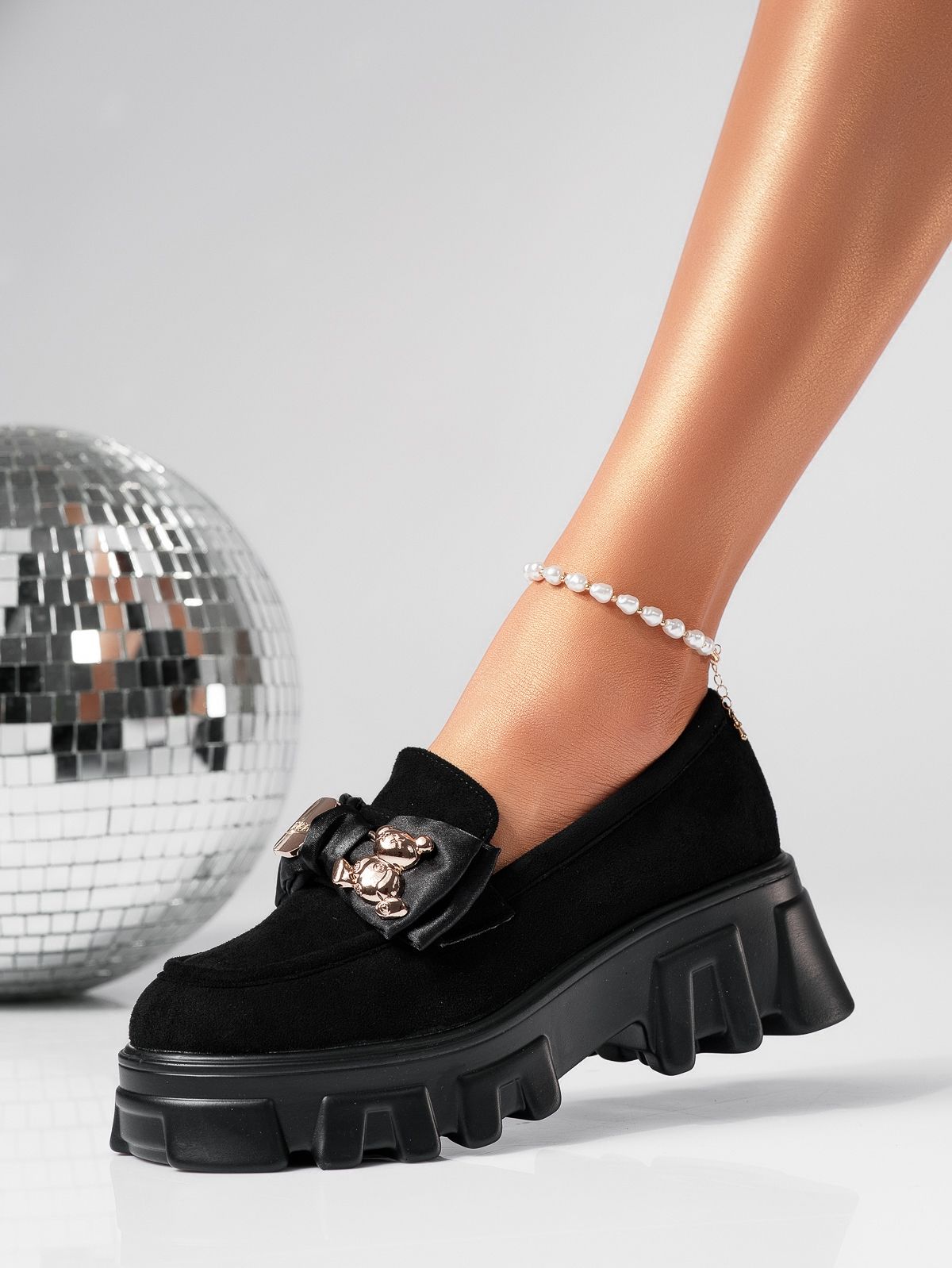 Natalia2 Női Alkalmi Cipő Fekete Velúr Ökológiai Bőrből #24480