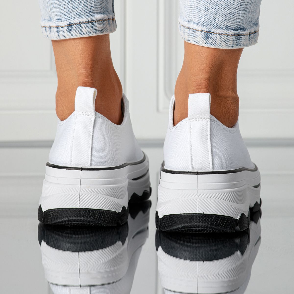 Női fehér textil tornacipő Zoe #24486