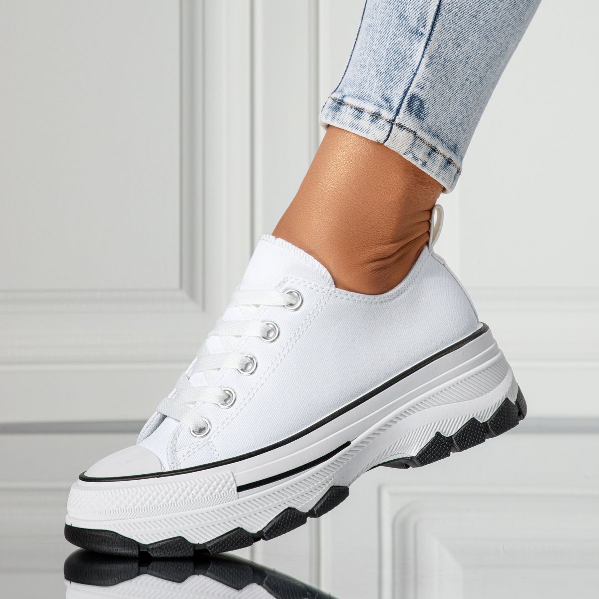 Női fehér textil tornacipő Zoe #24486