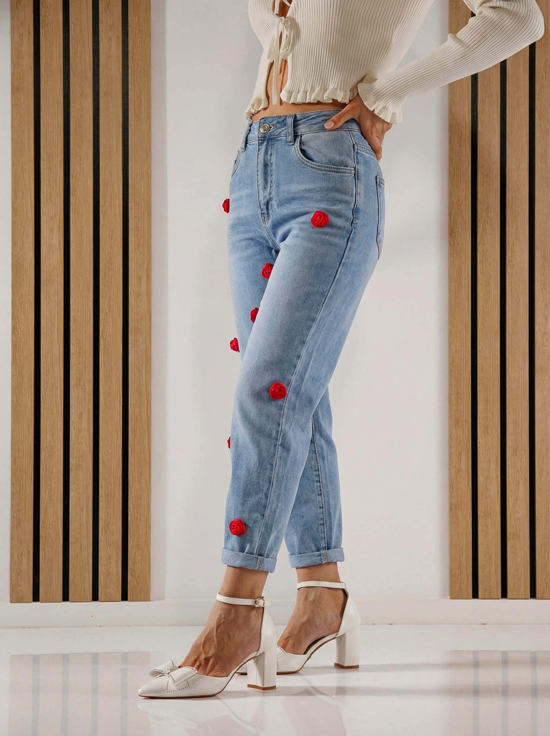 Női Baggy Fit farmernadrág Giorgia kék #A1390