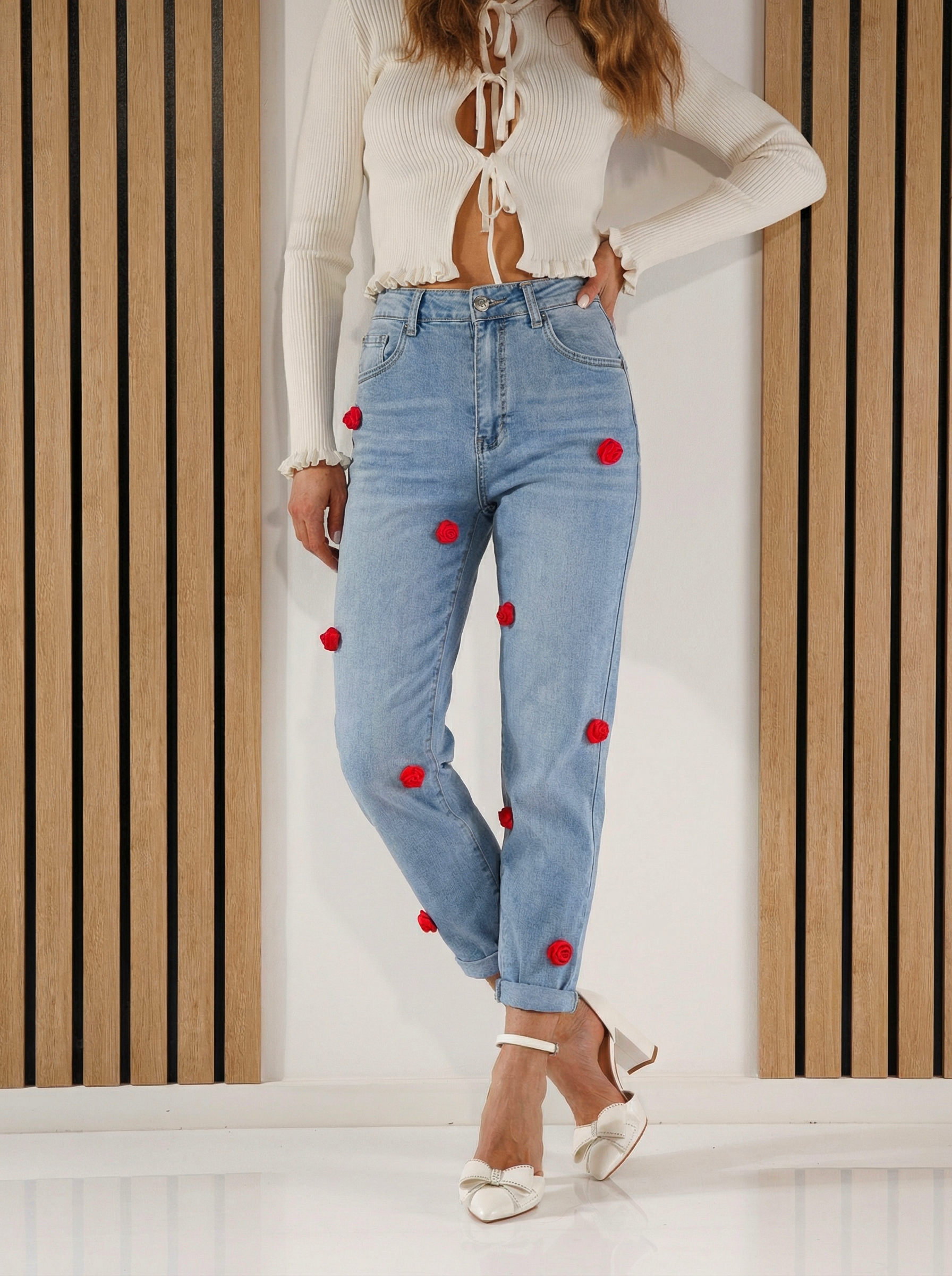 Női Baggy Fit farmernadrág Giorgia kék #A1390