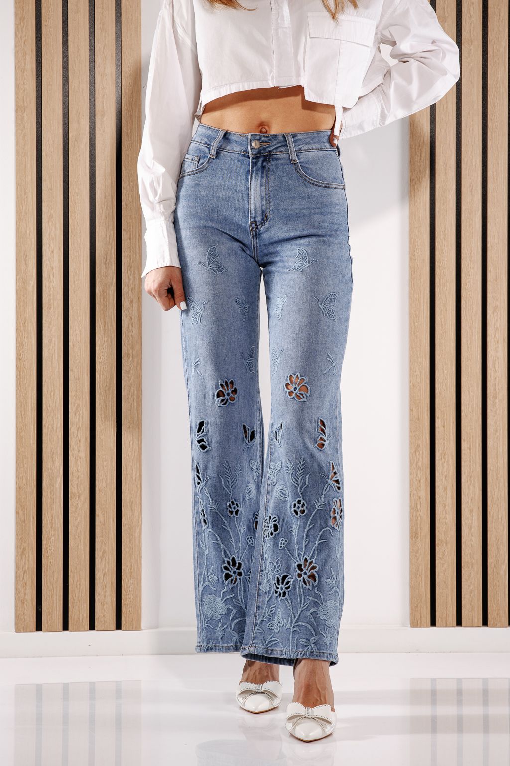 Női trapéz farmer  Alyona kék #A1383